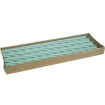 položky Rustikální svíčky tyčové svíčky barvené na zeleno 350/28mm 4 ks