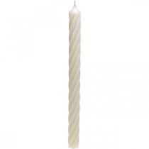 Rustikální svíčky, jednobarevné bílé 350/28mm 4ks