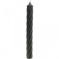 Rustikální svíčky, jednobarevné černé 250/28mm 4ks