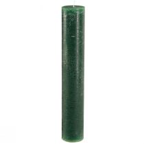 položky Rustikální zelená tyčová svíčka pro atmosférické osvětlení a sváteční dekorace, délka 300 mm, šířka 50 mm, 4 kusy