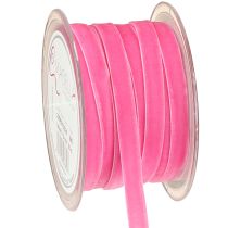 položky Sametová stuha, dekorativní stuha, dárková stuha, sametová růžová 10mm 20m