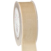 položky Sametová stuha, dekorační stuha, sametová dárková stuha béžová 40mm 8m