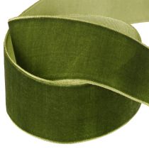 položky Sametová stuha, dekorativní stuha, látková stuha, sametová tmavě zelená 40mm 8m