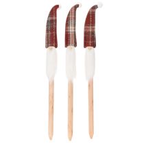 položky Vánoční ozdobné elfské kolíky, Santa Claus s plstěnou čepicí, 58 cm, 6 kusů