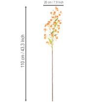 položky Umělá květina orchidejová větvička oranžová filigránová dekorace do pokoje 110 cm 3 ks