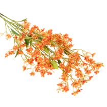 položky Umělá květina orchidejová větvička oranžová filigránová dekorace do pokoje 110 cm 3 ks