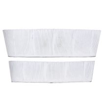 položky Oválná kovová miska v bílé stříbrné 32,5cm/37cm sada 2 ks