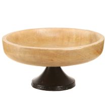 položky Mísa s nohou dřevo kov přírodní černá Ø20cm H10cm