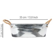 položky Oválná mísa 35 cm x 21,5 cm V 11,5 cm, lesklý zinek
