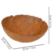položky Kulatá kovová miska s povrchem s rezavou texturou, 20 cm