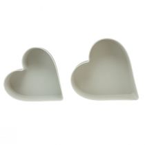 položky Miska srdce plastová dekorativní miska bílá šedá 24/21cm sada 2 ks