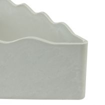položky Miska plastová miska na rostliny srdce bílá šedá 21×14,5×5,5cm