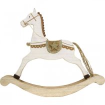 položky Dřevěný houpací koník, vánoční dekorace White Golden V32,5cm