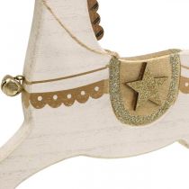položky Dřevěný houpací koník, vánoční dekorace White Golden V32,5cm