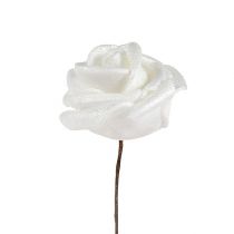položky Pěnové růže bílé s perletí Ø2,5cm 120str