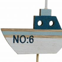 položky Deco špunty loď dřevo bílá modrá příroda 8cm H37cm 24p