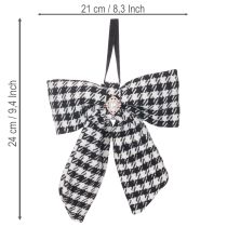 položky Látková mašle s broží a ramínkem, kostkovaná, 24 cm, 2 kusy