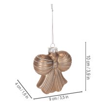 položky Skleněné vánoční ozdoby, mašle k zavěšení, 10 cm, 2 kusy