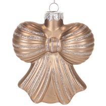 položky Skleněné vánoční ozdoby, mašle k zavěšení, 10 cm, 2 kusy