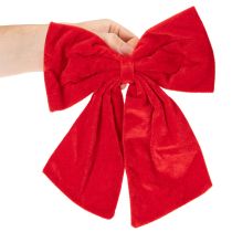 položky Červená ozdobná mašle jako vánoční dekorace, 28 cm, 3 kusy