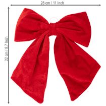 položky Červená ozdobná mašle jako vánoční dekorace, 28 cm, 3 kusy