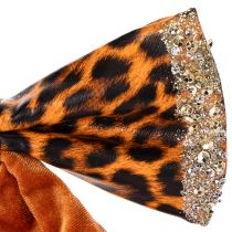 položky Dekorativní mašle s leopardím vzorem, zvířecí tisk, 20 cm, 3 ks
