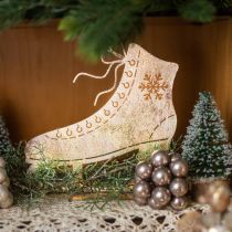 položky Kovové brusle, zimní dekorace, ozdobné brusle, vánoční zlatý antický vzhled V22,5cm