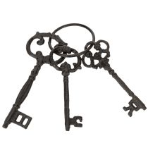 položky Dekorativní přívěsek na klíče, design starožitných klíčů, jako nostalgický doplněk do domácnosti, 27 cm