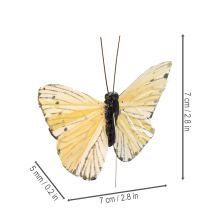 položky Dekorativní motýli na drátě pro barevné dekorace stolu, 7 cm, 12 kusů