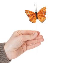 položky Dekorativní motýli na drátě pro barevné dekorace stolu, 7 cm, 12 kusů