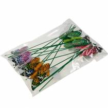 položky Dekorativní motýl na špejli květinový špunt jarní dekorace 16 kusů