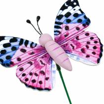 Dekorativní motýl na špejli Květinová zátka Jarní dekorace 16 kusů