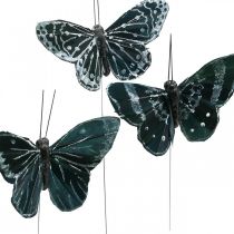 Péřoví motýli černobílí, motýlci na drátě, umělí můry 5,5×9cm 12ks