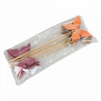 položky Motýlí dřevěná květinová zátka barevná 9cm/29cm 12ks