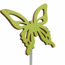 Květinové knoflíky motýlí dřevo 7x5,5cm 12ks různé