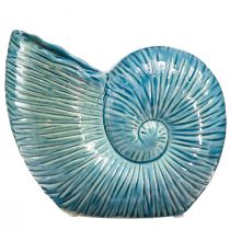 položky Dekorativní váza Šnek váza na květiny modrá keramická L18cm