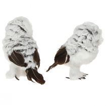 položky Dekorativní figurka sněžné sovy, pár sov, bílá a hnědá, výška 12 cm, 2 kusy