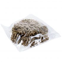 položky Vločka zlatá k zavěšení Ø8cm - Ø12cm 9ks