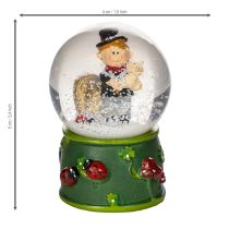 položky Sněhová koule pro štěstí s figurkou kominíka, 4 cm, 3 díly