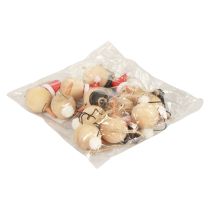 položky Sněhulák Dřevěná dekorace Věšák vánoční přírodní 5cm 12ks