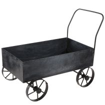 položky Trakařová ozdobná kovová nádoba na rostliny antracit L37cm