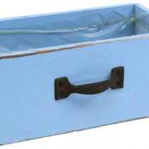 položky Dřevěná zásuvka na rostliny světle modrá shabby chic truhlík na rostliny 25×13×8cm