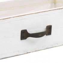 Dekorativní zásuvka bílá truhlík na rostliny dřevo vintage vzhled 25×13×8cm