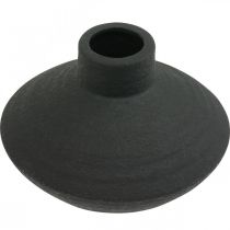 Černá keramická váza dekorativní váza plochá baňatá V10cm
