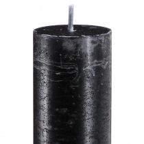 položky Černé svíčky jednobarevné tyčové svíčky 34x300mm 4 ks