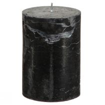 položky Černé svíčky sloupové svíčky jednobarevné 70x100mm 4 ks