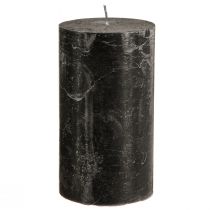 položky Černé svíčky jednobarevné sloupové svíčky 85×150mm 2 ks