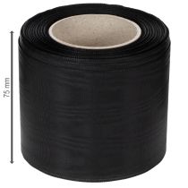 položky Černá věncová stuha 75 mm 25 m - acetátová smuteční stuha pro potisk a dekoraci stuhy