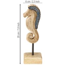 položky Dekorace mořský koník s perlami dekorace z mangovníkového dřeva námořní 20cm