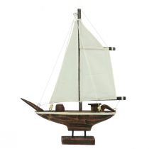 položky Dekorace plachetnice loď dřevo borovice hnědé 22,5×4×29cm